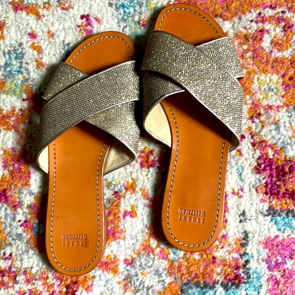Stuart Weitzman - sparkle strap sandals, size 9 - Picture 1 of 3